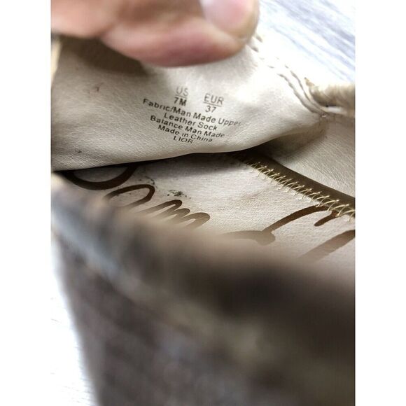 Sam Edelman Lior Beige Leather Horsebit Almond Toe Slip On Flats Women Sz 7M US - Picture 9 of 16